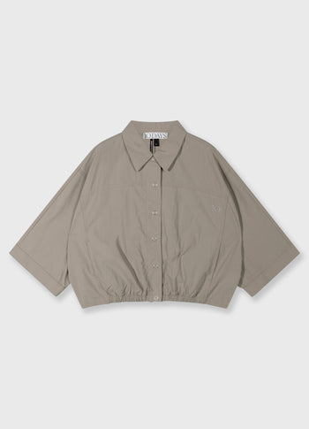 wide crinkle jacket | fog