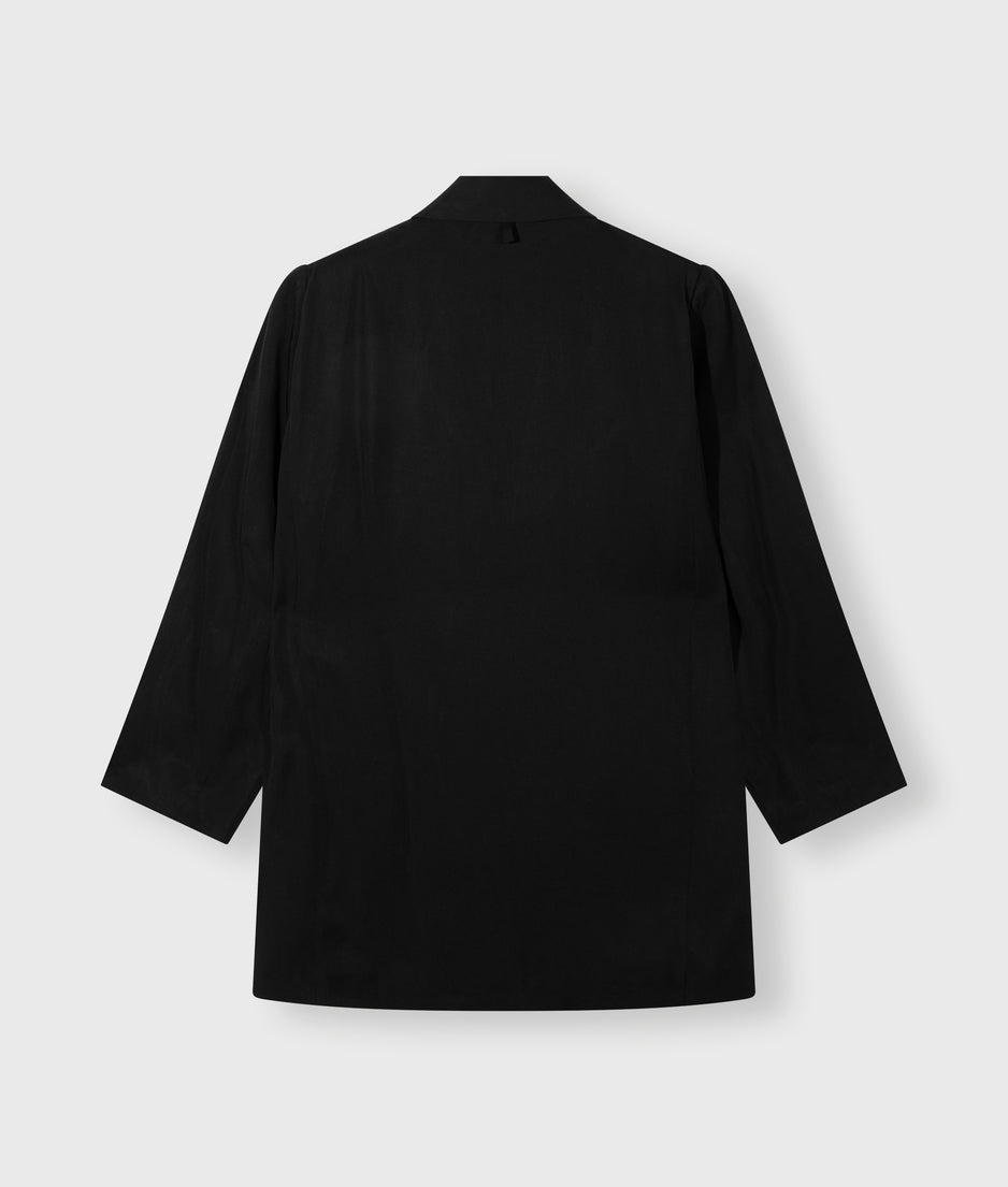 long flowy blazer lyocell | black