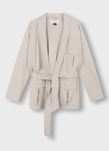 worker jacket crepe | light safari