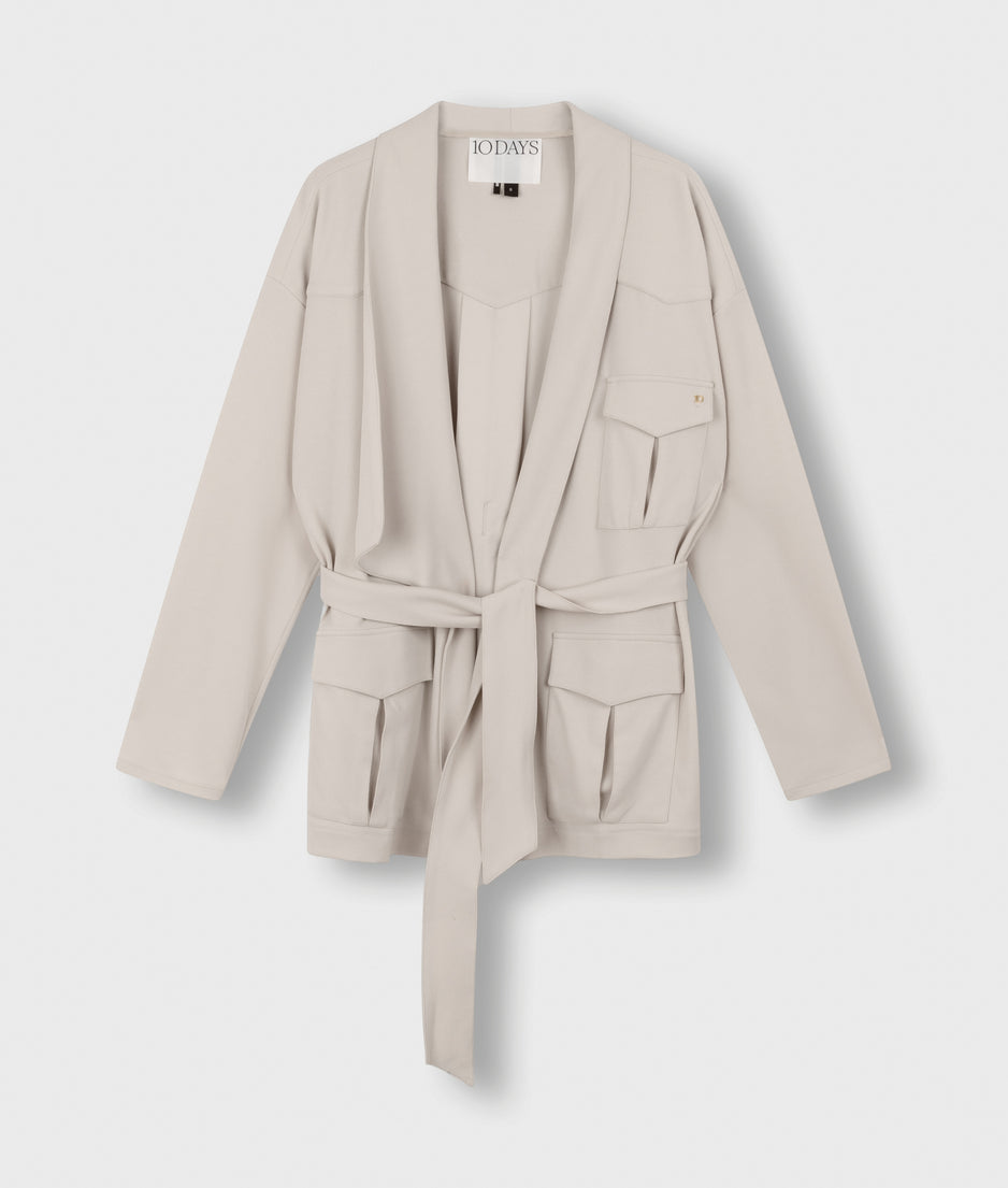 worker jacket crepe | light safari