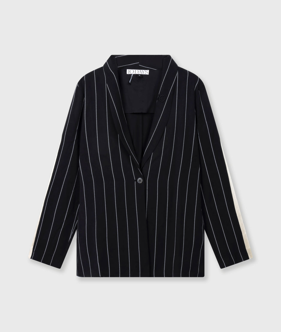 blazer pinstripe | black
