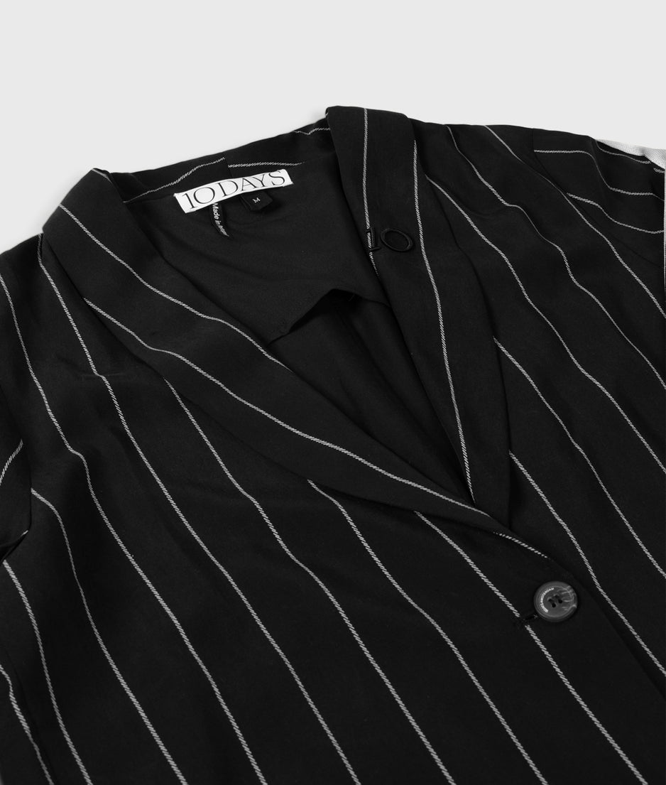 blazer pinstripe | black