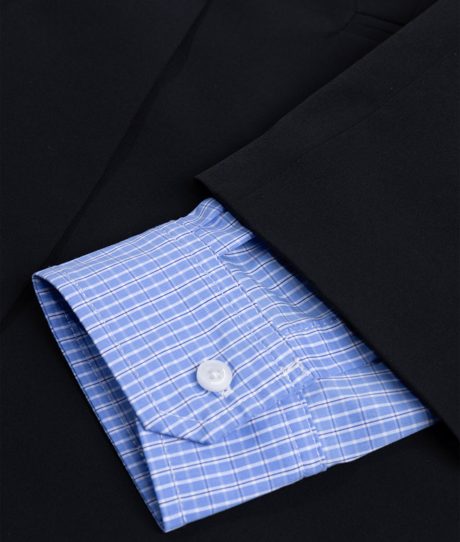 Travel Blazer mit doppelten Ärmelaufschlag | black