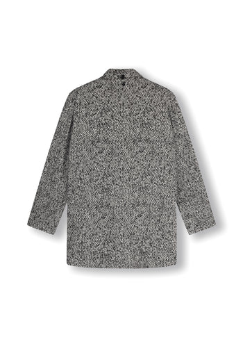 statement blazer herringbone | black