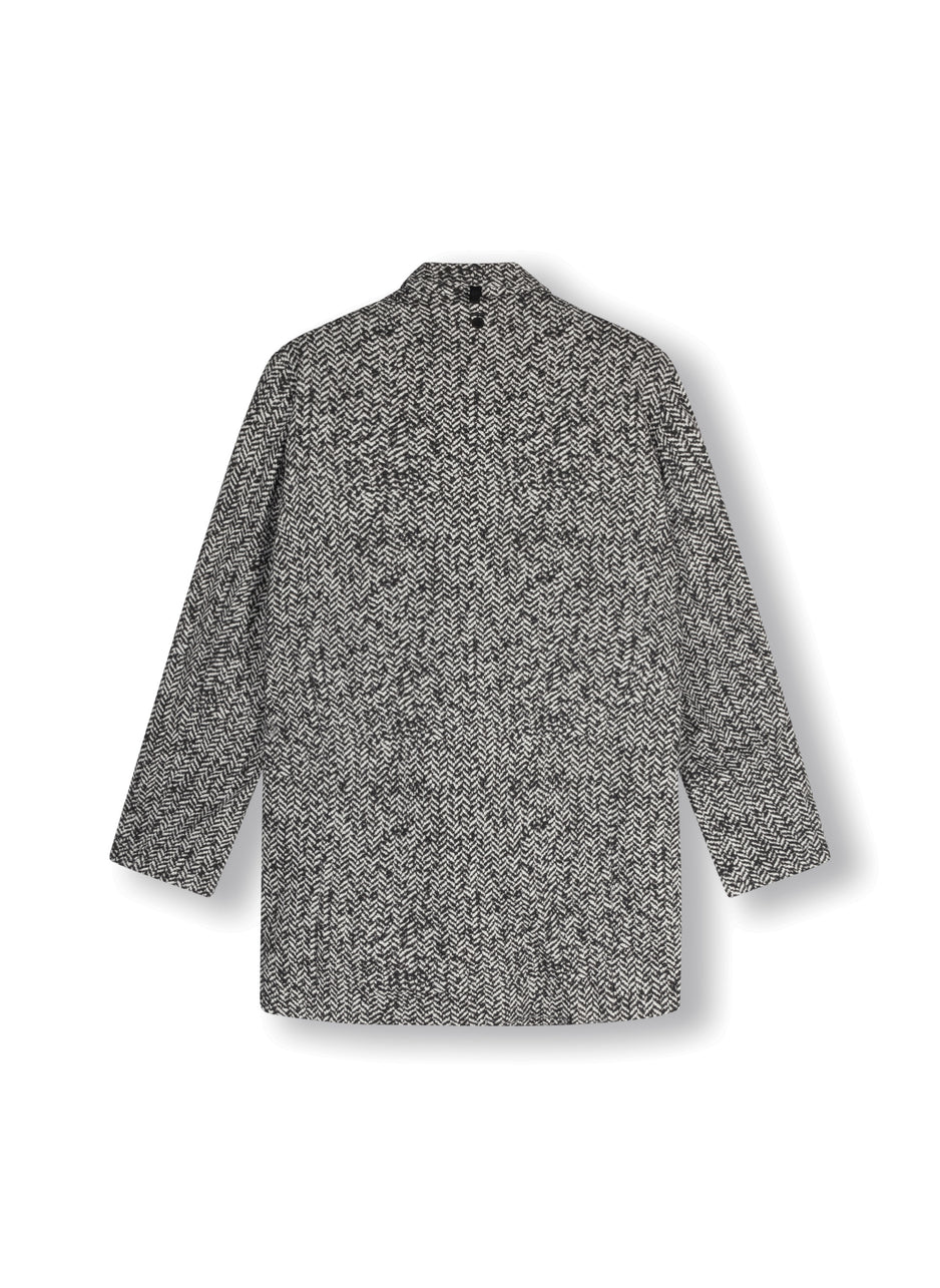 statement blazer herringbone | black