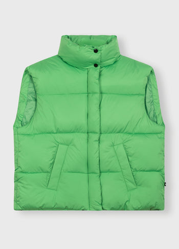 padded vest | apple green
