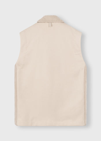 hairy sleeveless blazer | sepia sand