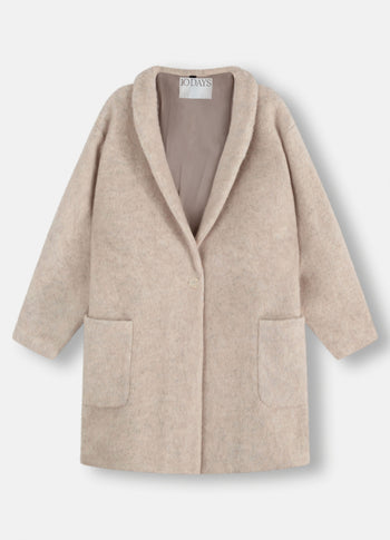 wool coat | ecru