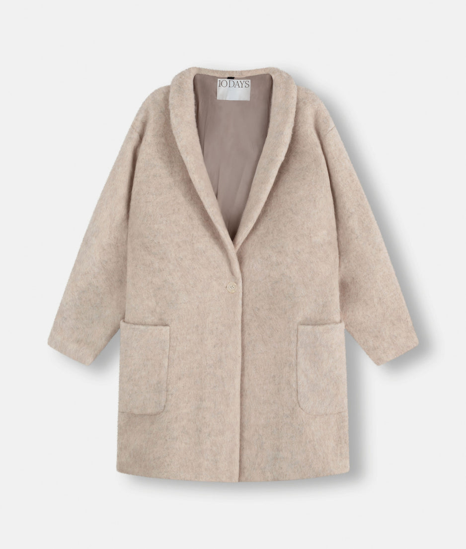 wool coat | ecru