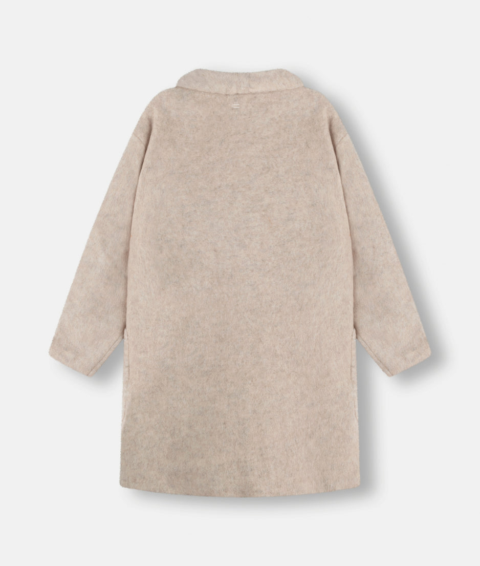 wool coat | ecru
