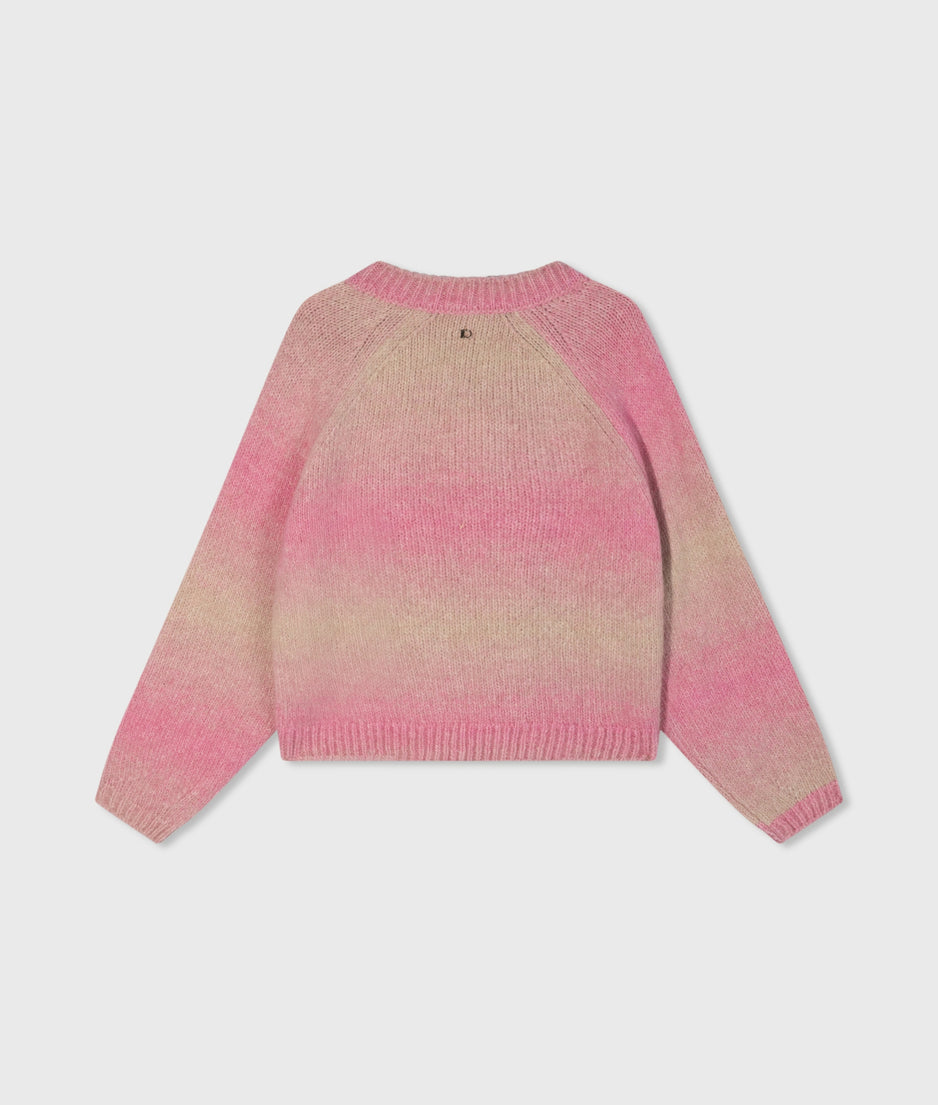 v-neck sweater gradient knit | pink