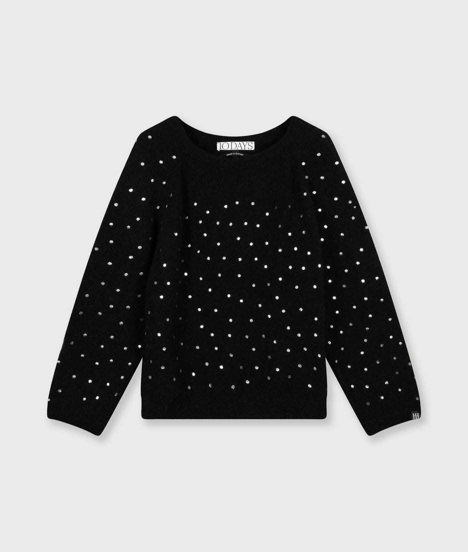 soft knit sweater glitter | black