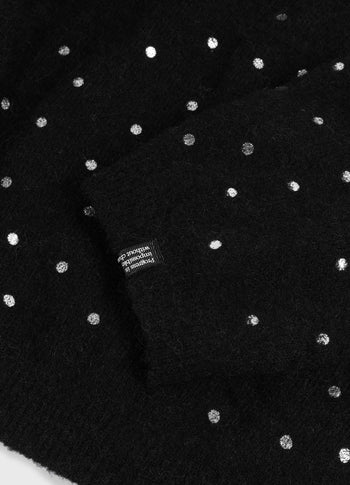 soft knit sweater glitter | black