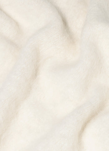 balloon hairy knit top | ecru