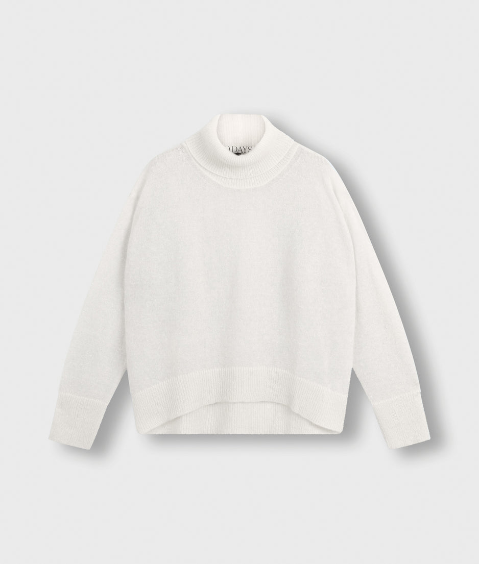 turtleneck sweater knit sparkle | ecru