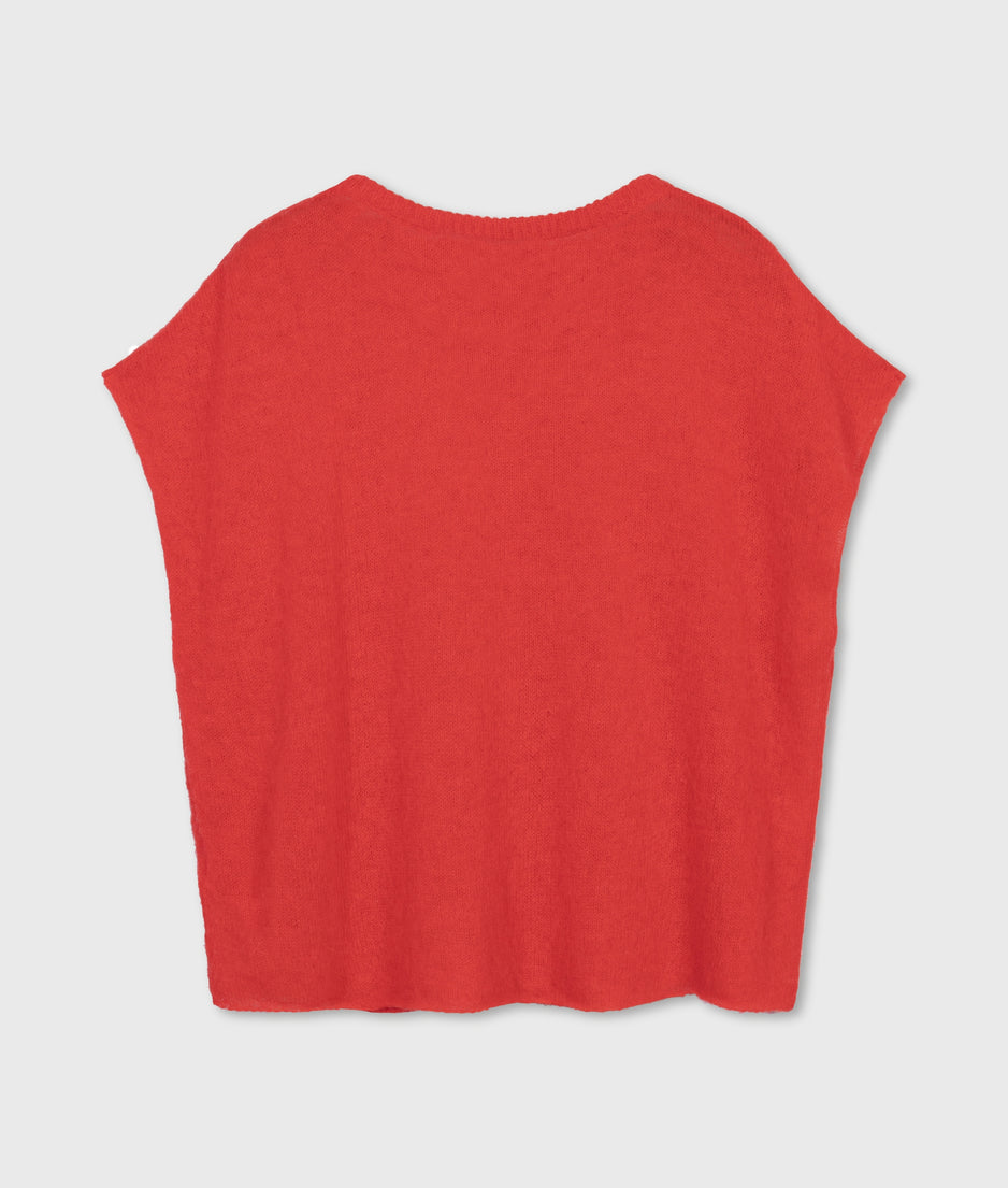 tee thin knit | poppy red