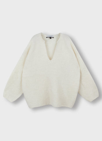 oversized sweater hairy knit | ecru