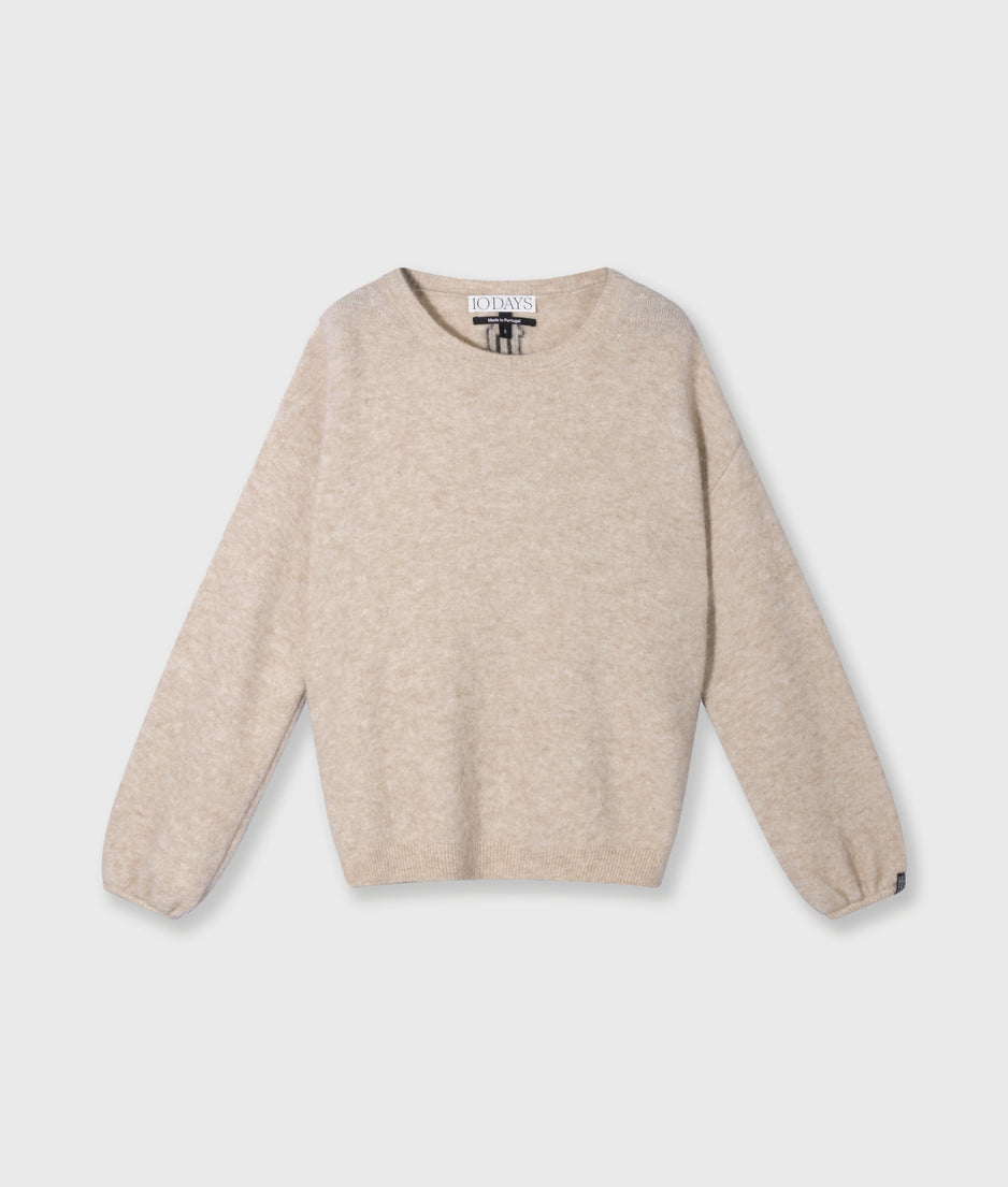 soft round neck sweater knit | earth