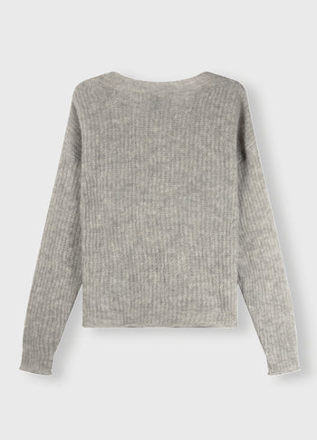 fine knit sweater | light grey melee