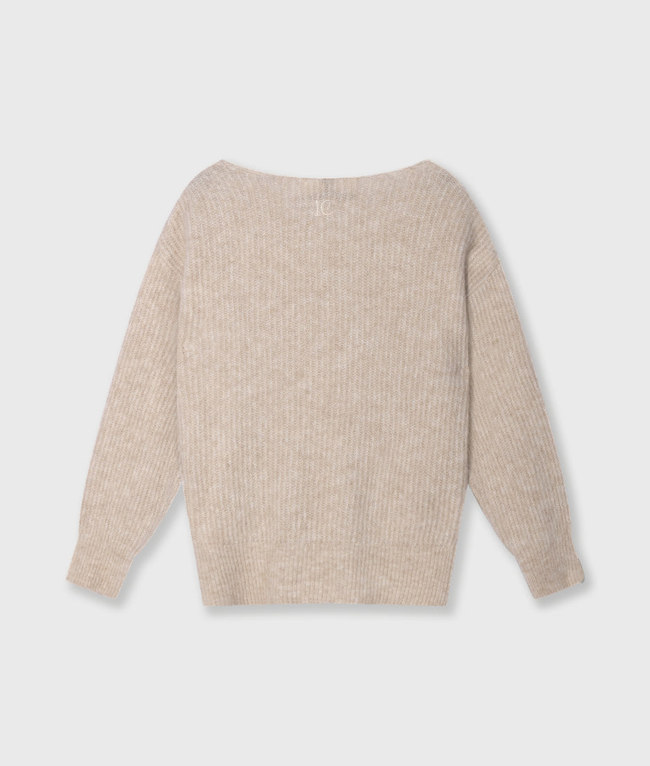 soft v-neck sweater knit | earth