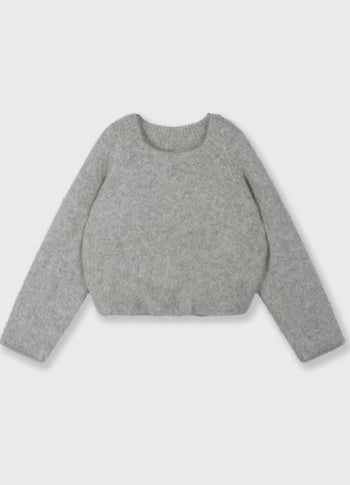 Strickpullover aus Alpakamix | light grey melee