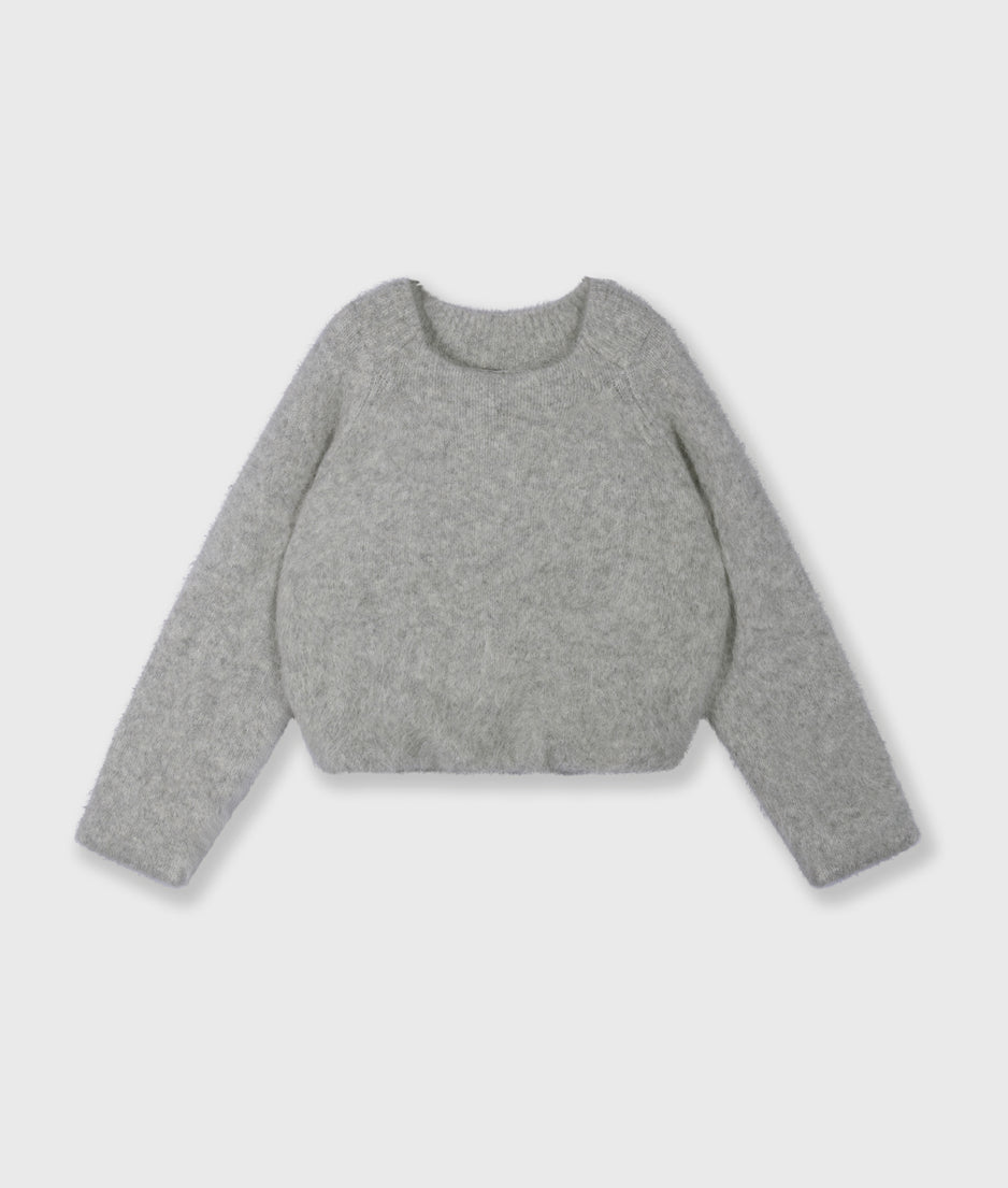 Strickpullover aus Alpakamix | light grey melee