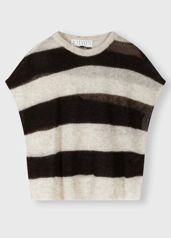 tee thin knit stripes | safari/black