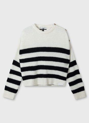 knit sweater stripes | ecru