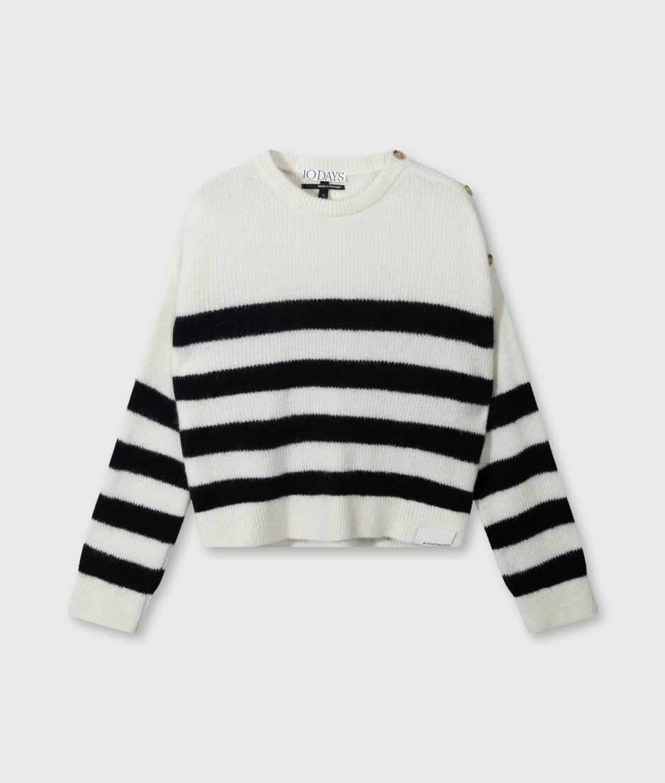 knit sweater stripes | ecru