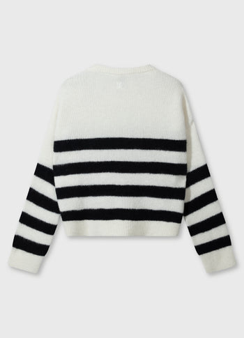 knit sweater stripes | ecru
