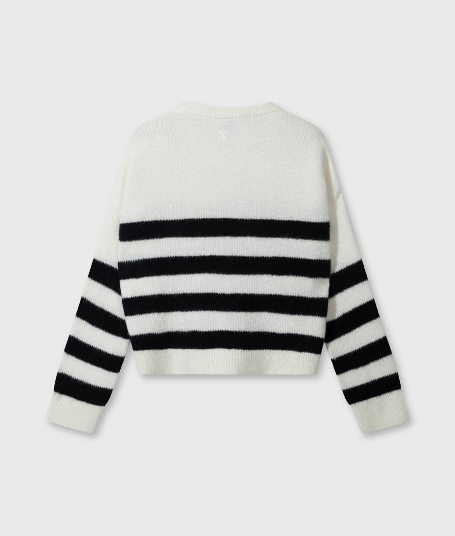 knit sweater stripes | ecru
