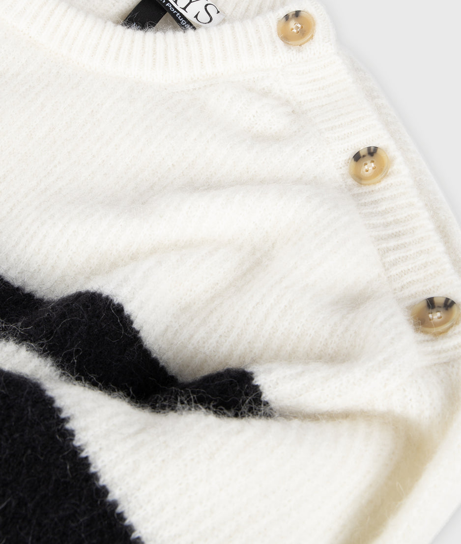knit sweater stripes | ecru