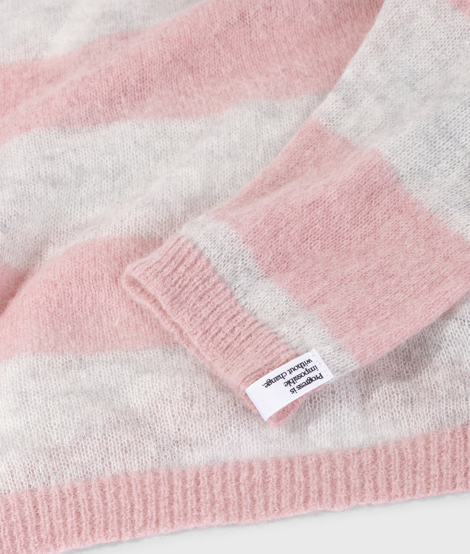 thin knit sweater | dark raspberry/white grey melee