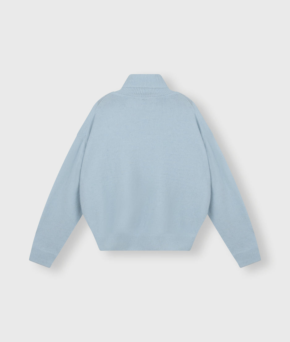 turtleneck sweater knit | ice blue