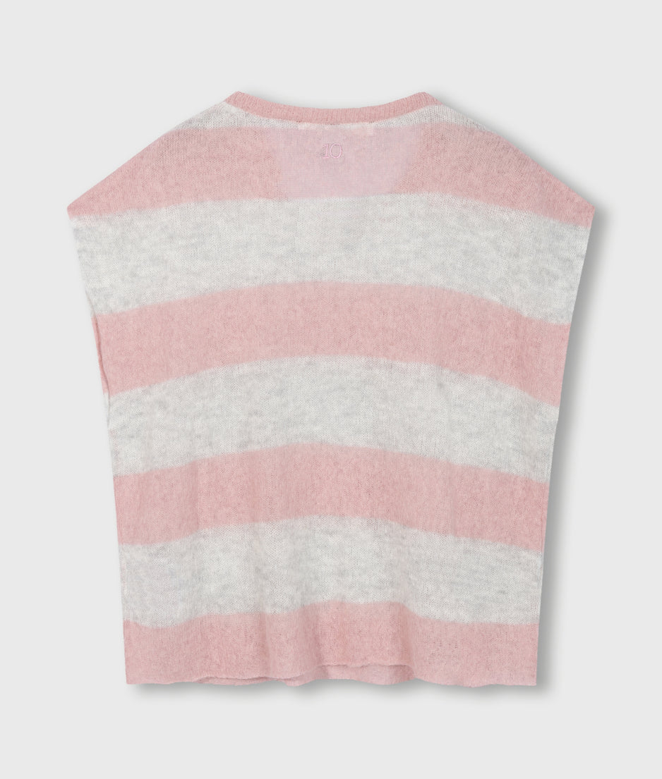 thin knit tee | dark raspberry/white grey melee