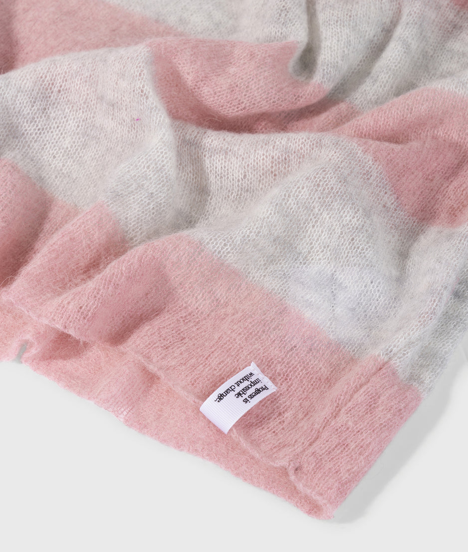 thin knit tee | dark raspberry/white grey melee
