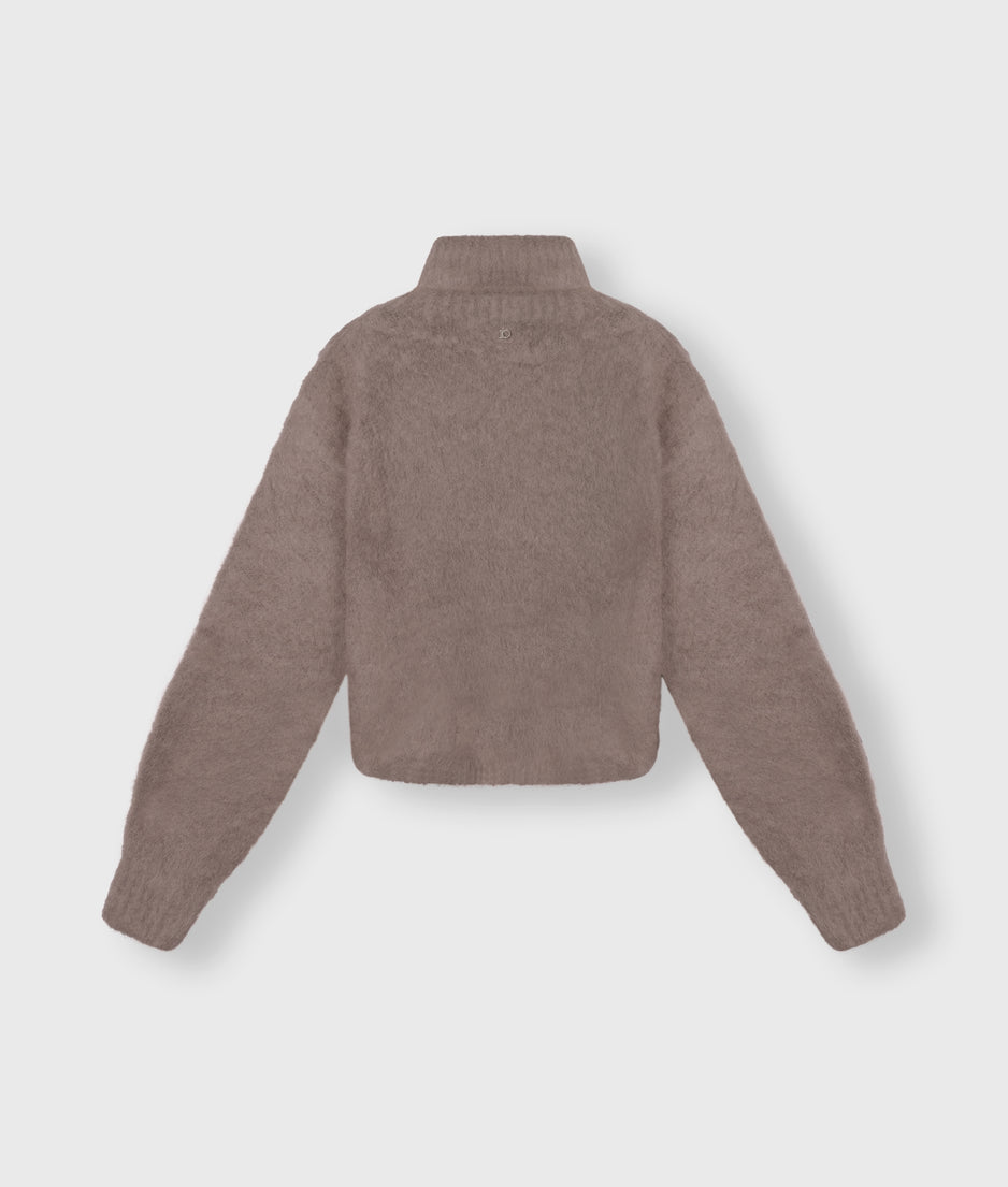 cropped knit turtleneck | moonrock