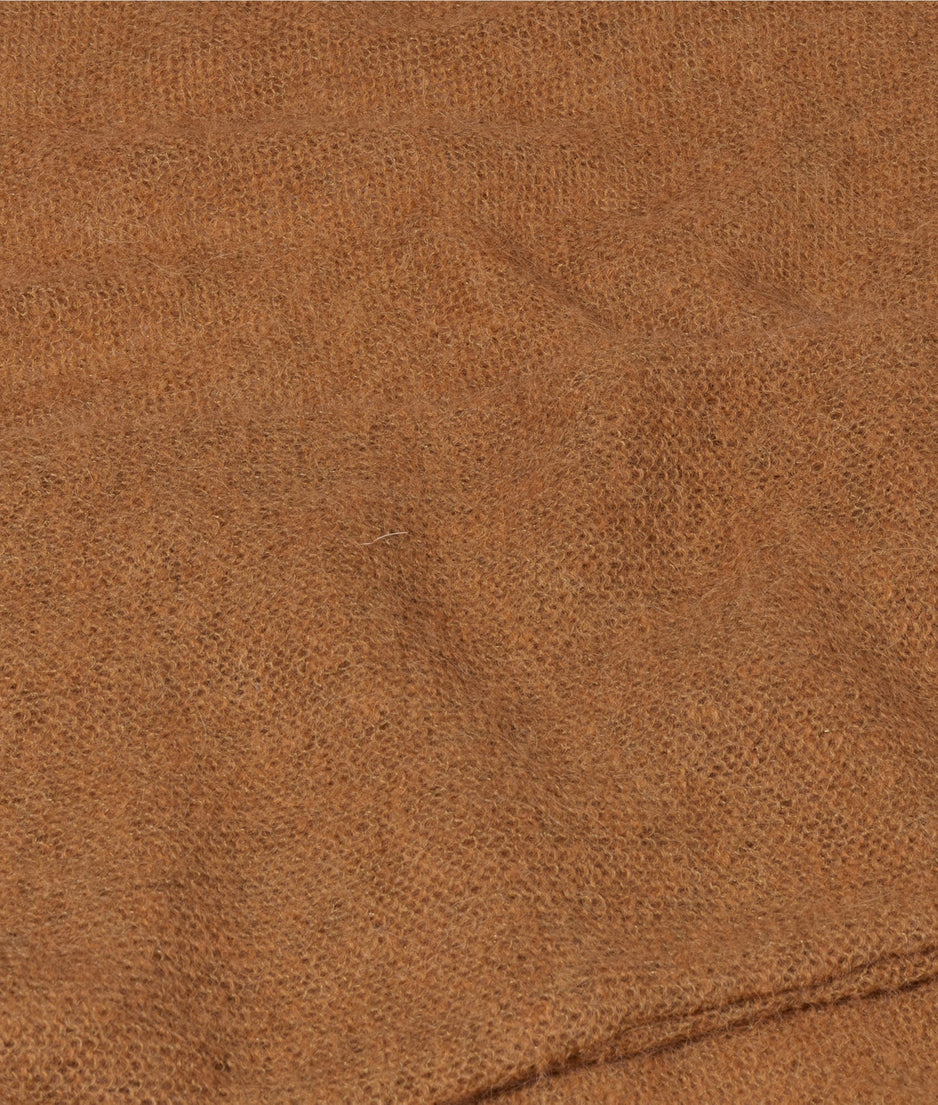 thin knit sweater | suede