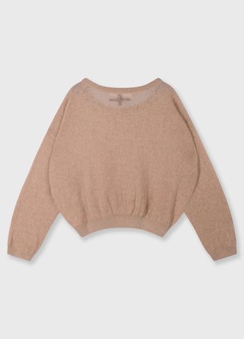 thin knit sweater | light fudge