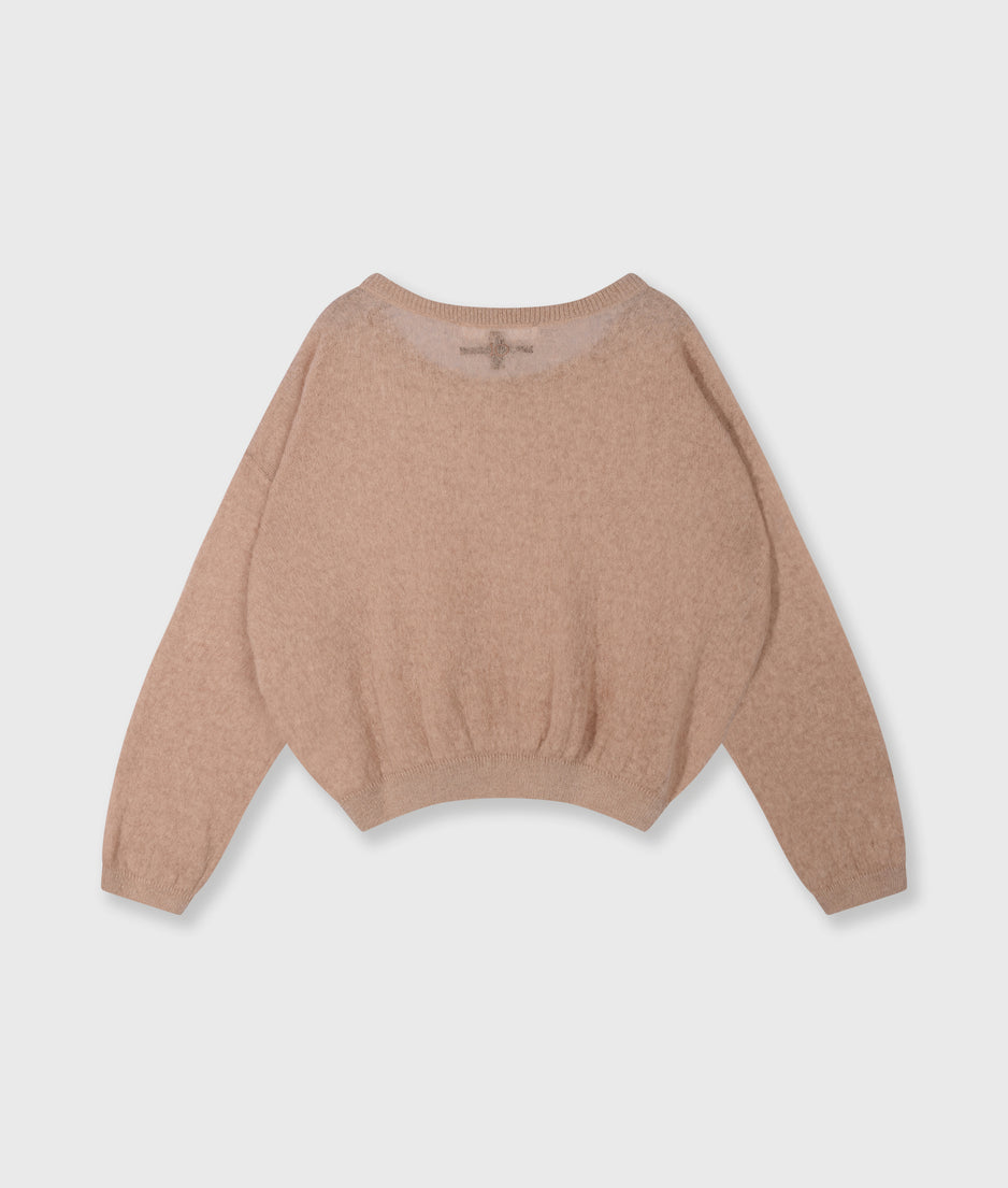 thin knit sweater | light fudge