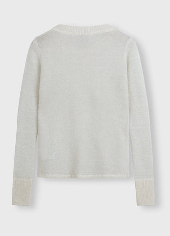 longsleeve top knit sparkle | ecru