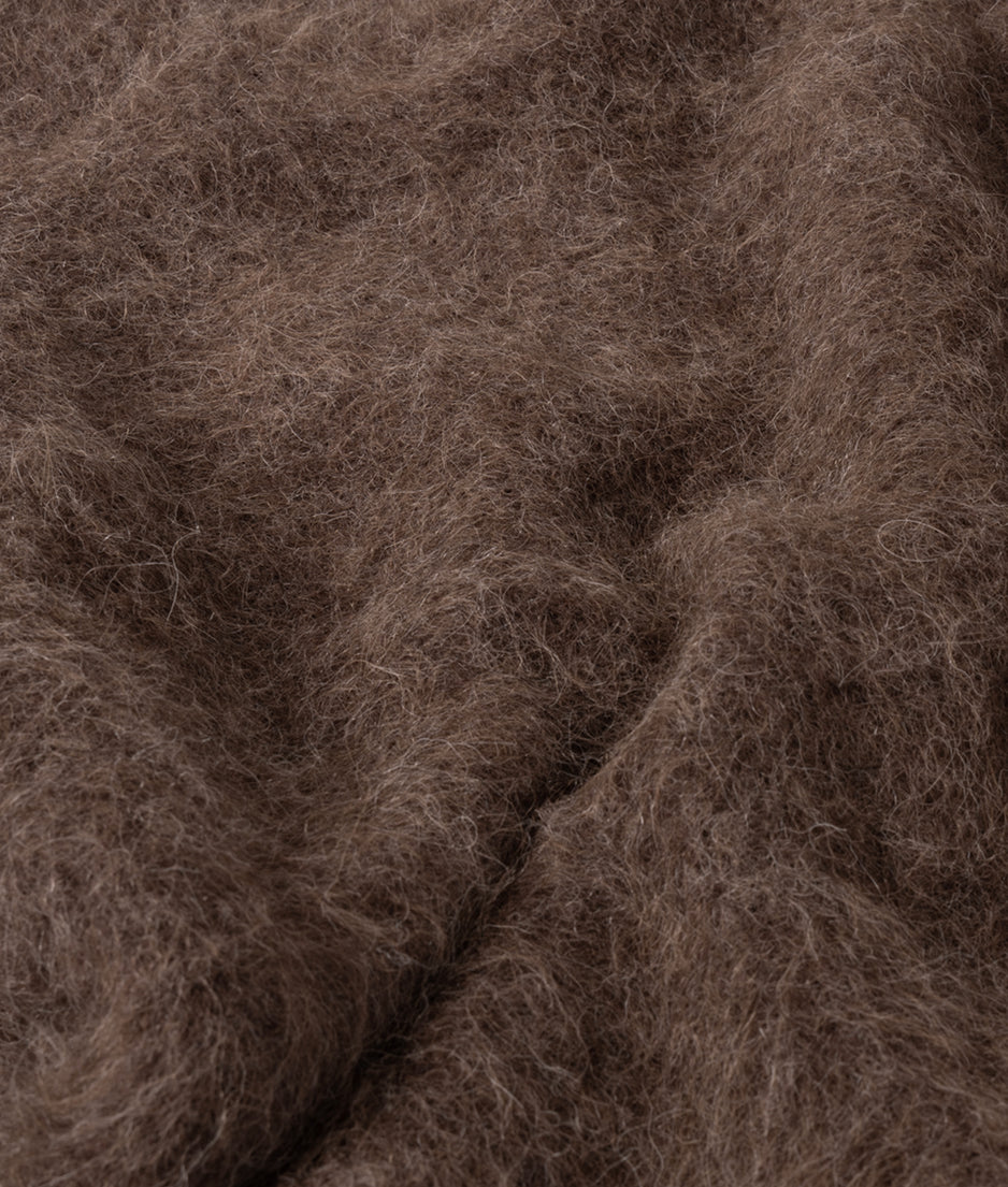 hairy knit sweater pleats | dark truffle