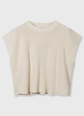 cotton knit top | soft vanilla