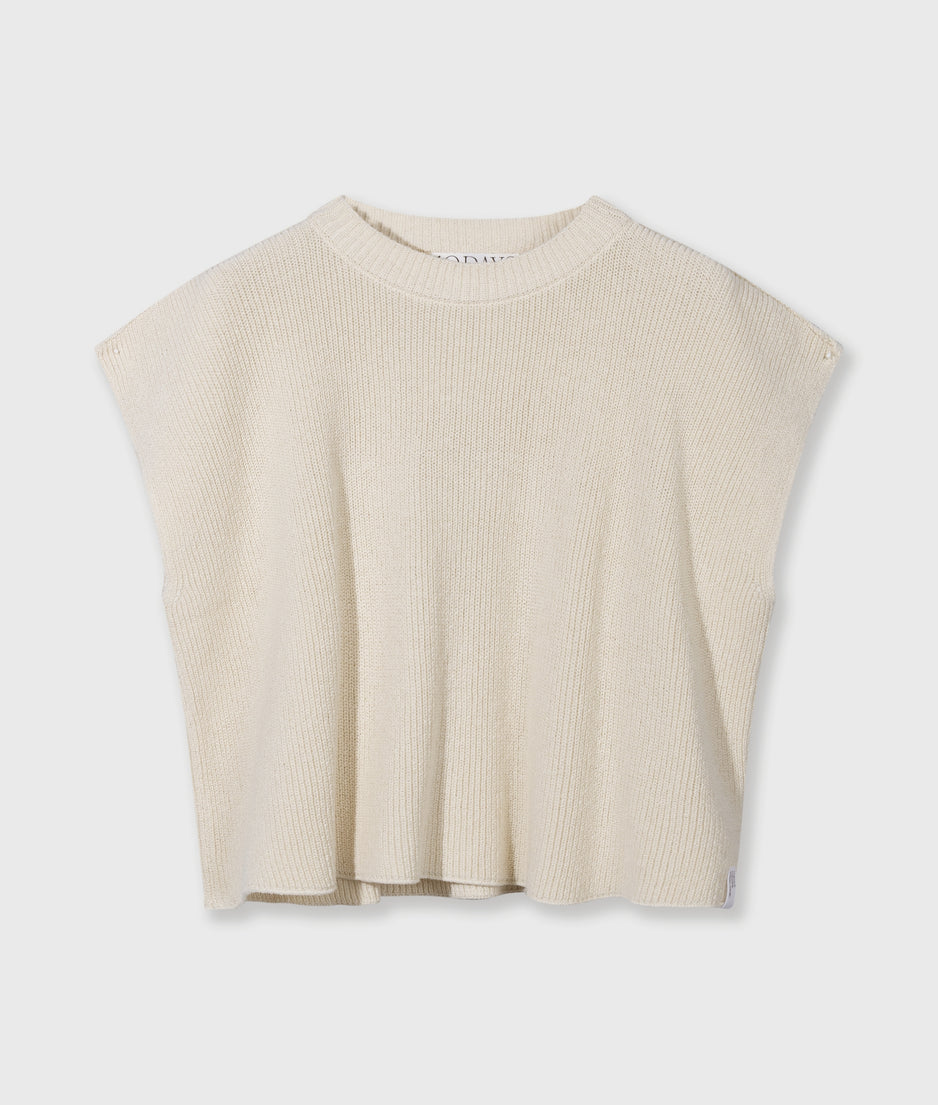 cotton knit top | soft vanilla