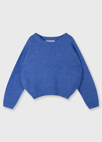 Strickpullover aus Alpakamix | ultramarine