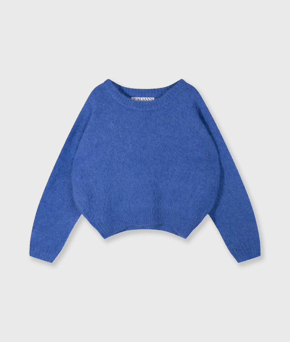 Strickpullover aus Alpakamix | ultramarine