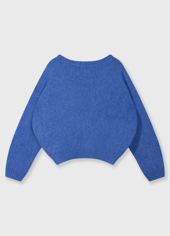 Strickpullover aus Alpakamix | ultramarine