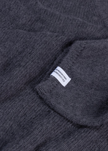 Dünner Strickpullover mit V-Ausschnitt | steel blue