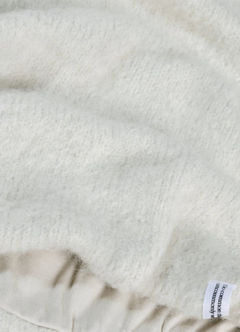 Ballon-Strickoberteil mit Lurex | ecru