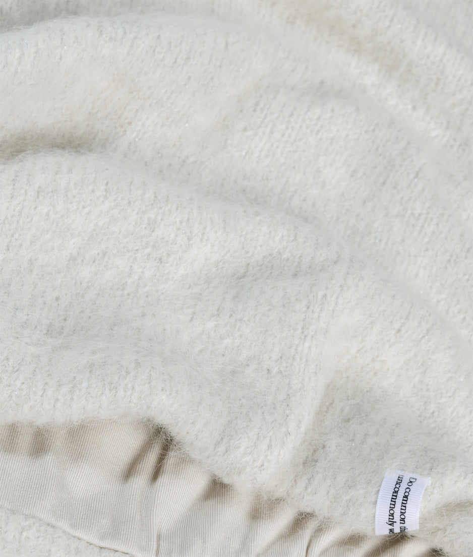 Ballon-Strickoberteil mit Lurex | ecru